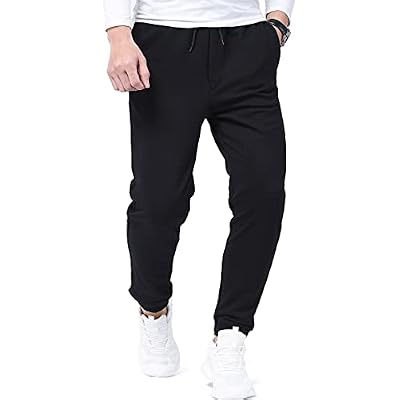Zoulee Classic Drawstring-Waist Zipper Logo Jogger Pants with Zipper Fly